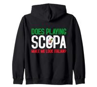 Gioco di Carte Italiano Scopa Amante Giocare Scopa Italiana Felpa con Cappuccio