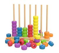 Gioco di colori a scatto e impilabile, gioco di anelli abbinato, colori assortiti, in legno, per bambini, ragazze, asilo, aula, sala giochi, feste, divertimento educativo