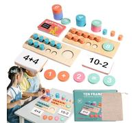 Gioco di conteggio in legno - Tabella didattica a cornici, strumento di apprendimento con aggiunta e sottrazione, aiuto visivo ai numeri | per studi della prima infanzia, attività in classe,