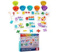 Gioco Di Conteggio Matematico Con Perle Per Bambini,Giocattolo Precoce per Conteggio con Bacchette - Attività Ricreativa Di Conoscenza Numerica Per Ragazzi E Ragazze Dai 3 Anni In Su