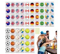 Gioco di Costruzione Spiaggia | Pezzi Con Motivo Bandiere,Attività Interattiva per Serate in Famiglia in Viaggio Picnic