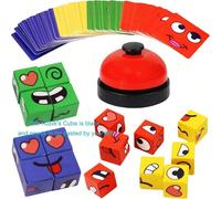 Gioco di cubi magici per cambiare il volto, Gioco Uzzle, Gioco di cubi con espressioni facciali, Puzzle di blocchi con corrispondenza di espressioni, Giochi di costruzione con cubi, Giochi di puzzle p