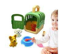 Gioco di cura per cani - 3,94 x 3,35 x 2,36 pollici Gioco di simulazione a gabbia per cani da 8 pezzi, giocattoli per trasportare cuccioli, giochi di ruolo di simulazione, giocattoli per la cura