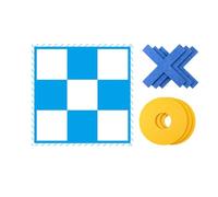 Gioco di da cortile, gioco gigante all'aperto, senza montaggio, set di scacchi pieghevoli per bambini, adulti, famiglia, spiaggia, giardino, 110 x 110 cm, stampa a colori e materiale in