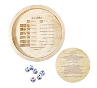 Gioco di dadi classici Farkle | Giochi di dadi Farkle con vassoio in legno | Divertenti giochi da tavolo per famiglie con 6 dadi | Vassoi per dadi di 3 dimensioni Giochi di società per amici