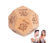 Gioco di dadi per coppie: Dadi di scelta del romanticismo del film in legno, Dadi di citazione | Regalo divertente per appuntamento notturno, Fustella romantica in legno per coppie, Riempimento di m