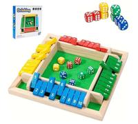 Gioco di dadi "Shut The Box" in legno per 2-4 giocatori, gioco di matematica da tavolo in legno per famiglie, versione classica dei giochi da tavolo per bambini e adulti, per aula (Color, Color Box)