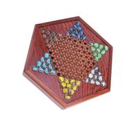 Gioco di Dama Cinese Esagonale in Legno con Cassetto