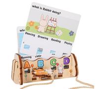 Gioco di decrittazione di parole - Giochi di apprendimento di parole in legno, 250 g, giocattolo educativo di parole per la scuola a casa, carte di domande di parole interattive in legno, giocattolo