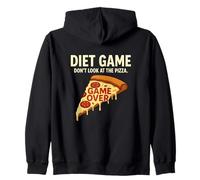 Gioco di Dieta Non Guardare la Perdita di Peso della Pizza Felpa con Cappuccio