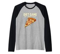 Gioco di Dieta Non Guardare la Perdita di Peso della Pizza Maglia con Maniche Raglan
