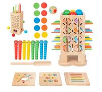 Gioco di Estrazione Bastoncini,Gioco in Legno per Bambini con Lancio ed Equilibrio - Educativo per la Prima Infanzia | per Attività Motoria, Coordinazione Occhio-Mano, Pensiero Strategico, Scuol