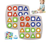 Gioco di Forme | Tavola Geometrica, Gioco Interattivo di Associazione con Campanelle - per bambini di 3 anni in avanti, Prescolare, 2 Giocatori, Classificazione dei Colori e Motorie Fine