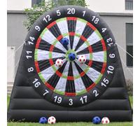 Gioco di freccette gonfiabili - Set di freccette da calcio all'aperto da 3 m con 8 palloni da calcio e ventilatore da 370 W per tutte le età