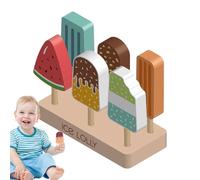 Gioco di giocattoli di simulazione per bambini | Giocattolo di legno con 6 pallet e base | Giocattolo di apprendimento creativo per giochi di ruolo, negozio di cucina, regalo di compleanno.