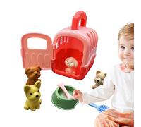 Gioco Di Giocattoli per Giochi Di Ruolo per La Cura Di Animali Domestici Coppia Bambini - Gabbia Paar Pet Giocattolo Paranni 8 Pezzi | Gabbia Educativa Coppia Cura Del Cane, Colori Pa