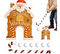 Gioco di golf di pan di - Mini set natalizio da 35 cm | Bastoncini di zucchero filato con 6 palline e, set da minigolf | Divertimento natalizio al coperto e all'aperto per la famigl