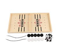 Gioco di hockey da tavolo in legno Biliardo a doppia faccia e gioco di scacchi del backgammon per bambini di età superiore a 3 anni