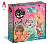 Clementoni Crazy Chic - TS Message Bracelet Kit, Set per Braccialetti dell'Amicizia Personalizzati con Lettere e Colori, età 6+, 18415