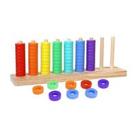 Gioco di Impilamento con Ordinamento dei Colori in Legno Sfida di Impilamento Interattiva per i Primi Studenti Sicuro in Legno Massello 71 Anelli (1PC)