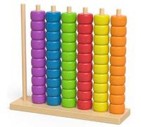 Gioco di impilamento di colori - Puzzle impilabile di abbinamento di colori dal ritmo serrato, giocattoli di ordinamento di in legno con perline lisce per bambini e adulti