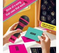 Gioco di karaoke per famiglie da 2 a 10 giocatori - Silly Singers Gioco da tavolo - Include 250 schede con testi, due opzioni di colore, ottimo per serate di divertimento, feste di compleanno, raduni 