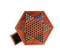 Gioco di Lady Chinese - Game da tavolo con palle | Gioco di strategia fatto di vetro | di vetro-murmel con cassetto di archiviazione, da tavolo classico, da tavolo per la famiglia