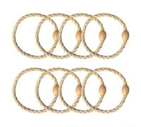 Gioco di lancio ad anello con anelli in corda di canapa e perline di legno, per esercitazioni all'aperto, giochi in giardino, eventi sociali, allenamento di coordinazione fisica, 8 pezzi (giallo)