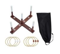 Gioco di lancio degli anelli, set di giochi da giardino in legno, anello in legno TossGames, Premium Quoits GardenGame Set, Lancio TossingGame, Gioco interattivo all'aperto per barbecue, feste, picnic