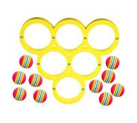 Gioco di lancio del pallone da piscina, gioco di piscina con punteggio, flotta da piscina in schiuma combinata con 10 palline di lancio colorate, giocattolo da lancio galleggiante Eva per feste di