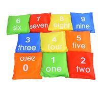 Gioco di lancio di sacchi di sabbia per bambini 10 pezzi, morbido tessuto Oxford non tossico, numeri per l'educazione precoce, colori, oggetti di scena per bambini, giochi