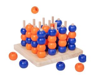 Gioco di legno Connecta 4 - Gioco 3D per tavolo sfida mentale strategica, giocattolo educativo logico per serate in famiglia, feste, compleanni, casa