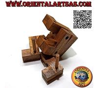 Gioco di logica (rompicapo), "il cubo inchiodato" in legno di suar