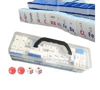 Gioco di Mahjong - Set completo di schede con i Simboli della Tavola Periodica, Gioco da Tavolo Educativo Creativo per gli Amanti della Scienza | Design unico Mahjong, Social Game per b