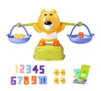 Gioco di matematica Bear Balance, gioco in scala orso, cartone animato 12 anatre che indossano gioco di matematica dell'equilibrio, 30 carte a doppia faccia, giocattoli educativi per il conteggio dei
