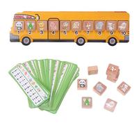 Gioco di matematica, Gioco di Numeri - Giocattoli educativi di matematica,Giocattolo di autobus con numeri di legno, giocattolo di addestramento di pensiero logico matematico, attività di apprendista