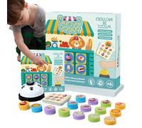 Gioco di memoria abbinato per bambini, puzzle da gioco per panetteria per bambini | Giocattolo educativo di apprendimento e sensoriale a colori - Puzzle di apprendimento prescolare reu