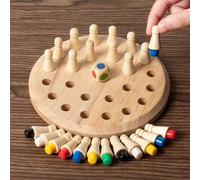 Gioco di memoria in legno con puzzle, gioco da tavolo, gioco degli scacchi a colori, giocattolo educativo Montessori, gioco per sviluppare le abilità cognitive, giocattolo per l'apprendimento per bamb