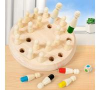 Gioco di memoria in legno: Gioco di memoria in legno a colori per allenare il cervello per bambini, bambini piccoli, giocattoli educativi - Giocattoli di apprendimento Montessori per bambini di 3 4 5 
