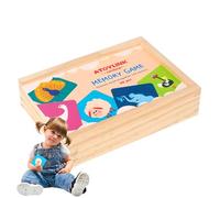 Gioco di memoria per bambini Match di memoria, in legno | Giocattoli educativi interattivi | per bambini piccoli interni compleanno vacanze soggiorno camera da letto casa scuola serate in famiglia