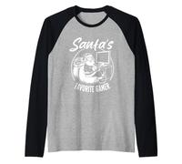 Gioco di Natale Preferito di Babbo Natale Divertente Gioco di Natale Gamer Maglia con Maniche Raglan