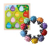 Gioco Di Numero Di Ladybug - Puzzle Da Vassoio Di Corrispondenza, Conteggio Giocattoli Set | Gioco Di Numeratia Educativa con Forme Carine, Caviglie Facili per Insegnare I Num