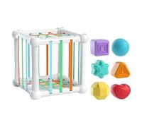 Gioco di Ordinamento delle Forme, Gioco di Sensoriali a Forma di Cubo, Miglioramento Della Motricità Fine E Coordinazione Manuale Con Forme Sensoriali Per 1-3 Anni