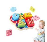 Gioco di ordinamento di forme,Giochi educativi interattivi in legno - Impilatore e Sorter di forme geometriche | Regalo per bambini Casa Scuola Viaggi