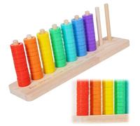 Gioco di Ordinamento e Impilamento di Colori in Legno, Anello Arcobaleno per Bambini dai 3 Anni in su, Puzzle Educativo Sensoriale per il Riconoscimento dei Colori, Abbinamento e Impilamento