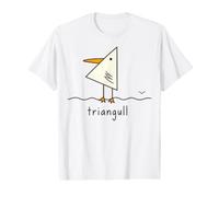 Gioco di Parole Divertente Triangolo Triangolo Gabbiano Uccello Spiaggia Orizzonte Linea Maglietta con Stampa Grafica Economica