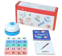 Gioco di parole per bambini con dadi strapazzati, giochi di ortografia con dadi con lettere dal ritmo serrato con 40 carte illustrate e campanello, gioco da tavolo per famiglie con blocchi di parole