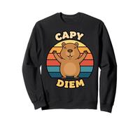 Gioco di Parole Retro Tramonto Carino CAPY Diem Capibara Felpa