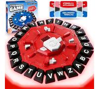 Gioco di Parole Veloce con Timer, Gioco da Tavolo Educativo, 24 Lettere e 35 Carte, 2 Modalità di Gioco, per 2-8 Giocatori, Bambini 6+, Adulti e Famiglia (Rosso)