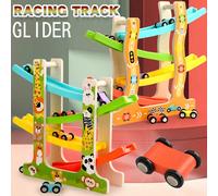 Gioco di pensiero logico in legno per bambini, giocattolo manuale interessante per lo sviluppo intellettuale del bambino Aliante a rotaia in stile spaziale QM-187,Aliante su rotaia a tema dinosauri QM